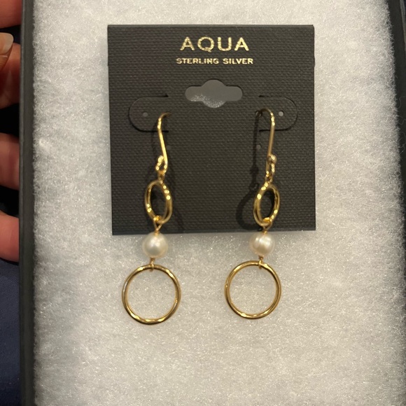 AQUA Sterling Silver and Pearl Earrings from Bloomingdale’s - Picture 2 of 6